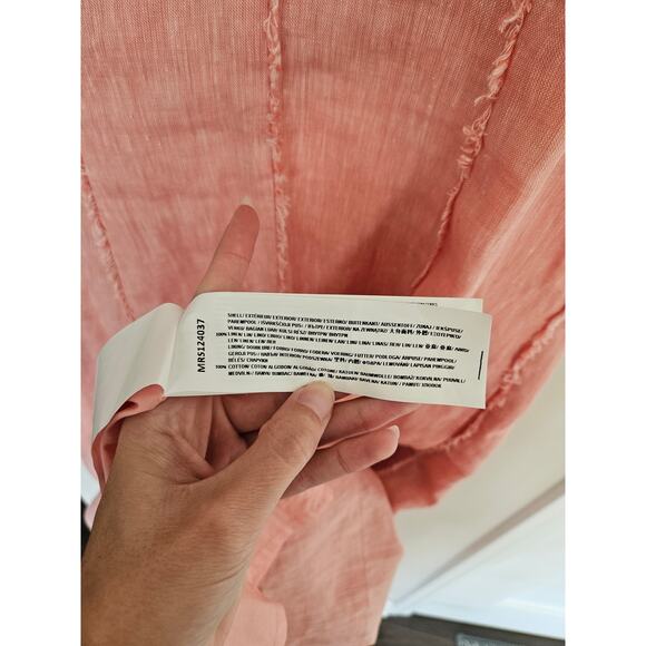 Mon Renn Women's Light Pink Kahlo Linen Blend Sleeveless Midi Dress NWT Size M - Picture 9 of 16